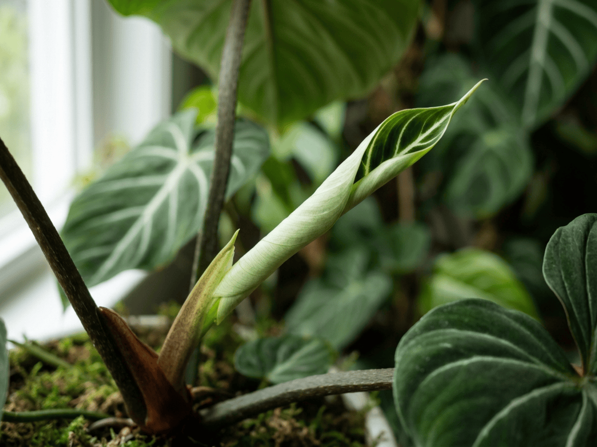 Prächtiges Philodendron — saisonales Erscheinungsbild