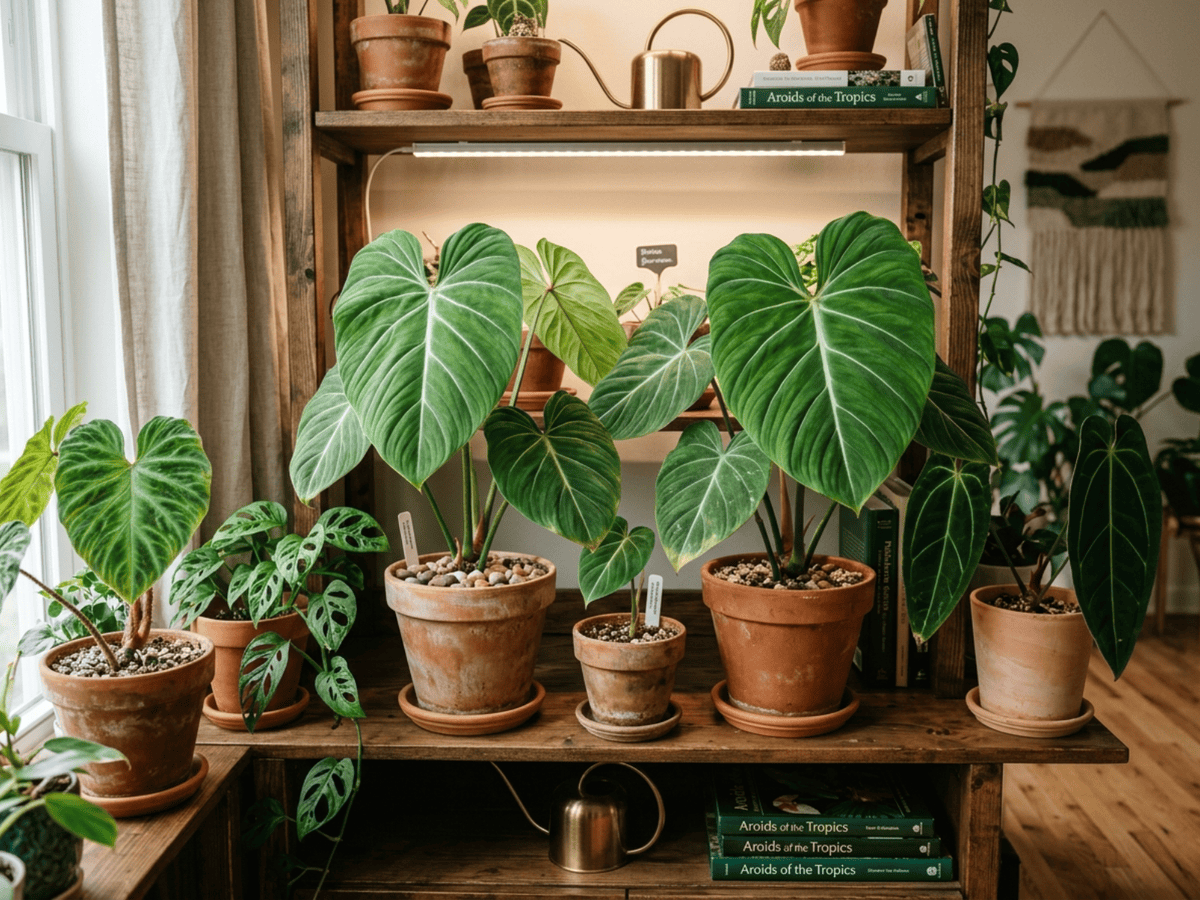 Prächtiges Philodendron im Garten