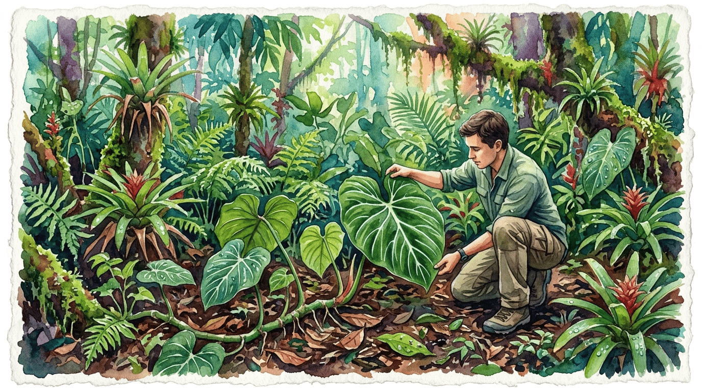 Illustrierte historische Szene zu Prächtiges Philodendron