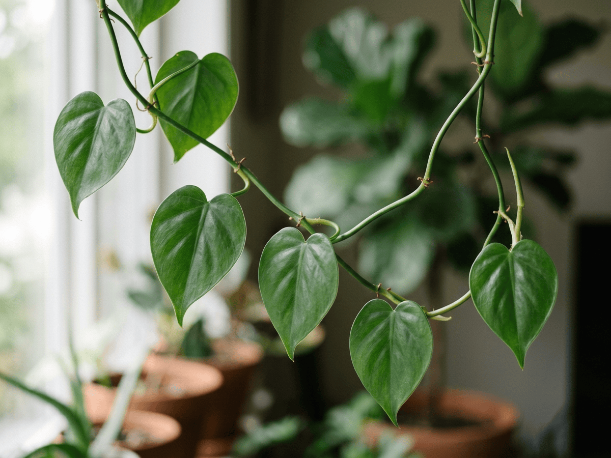 Heart-Leaf Philodendron — close-up of leaves and flowers