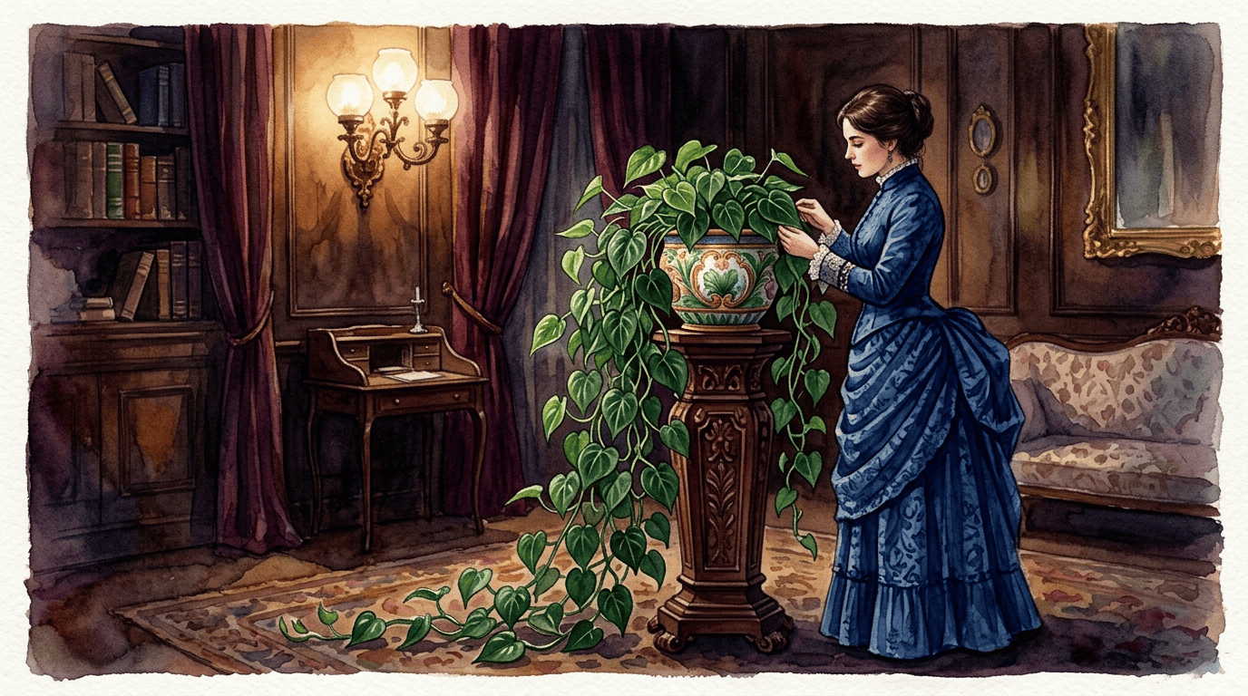 Illustrated historical scene for Heart-Leaf Philodendron