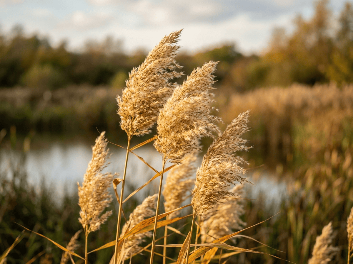 Common Reed — close-up of leaves and flowers