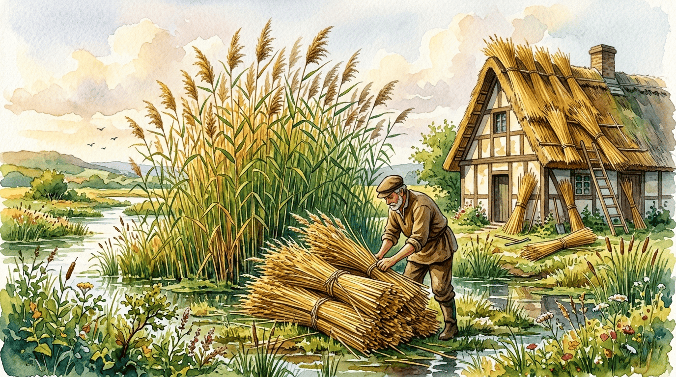 Illustrated historical scene for Common Reed