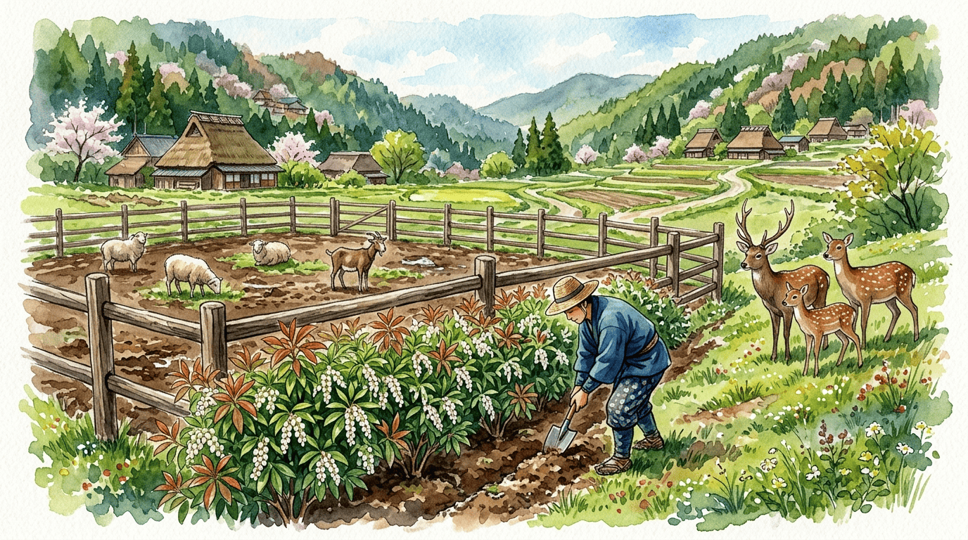 Illustrierte historische Szene zu Japanische Lavendelheide