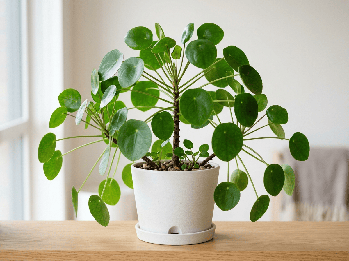 Chinesischer Geldbaum (Pilea peperomioides), ganze Pflanze