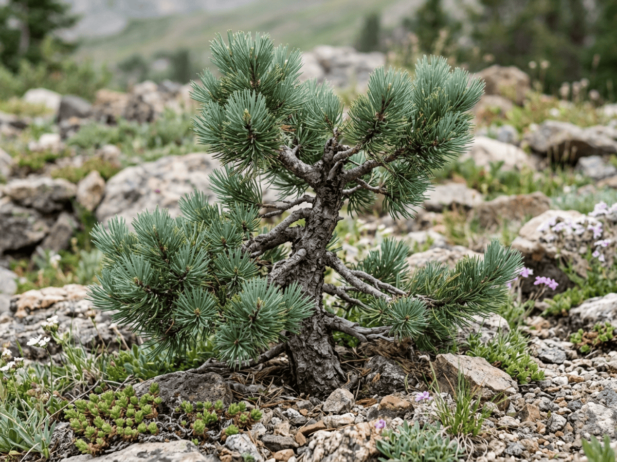 Pino flexible (Pinus flexilis), planta completa