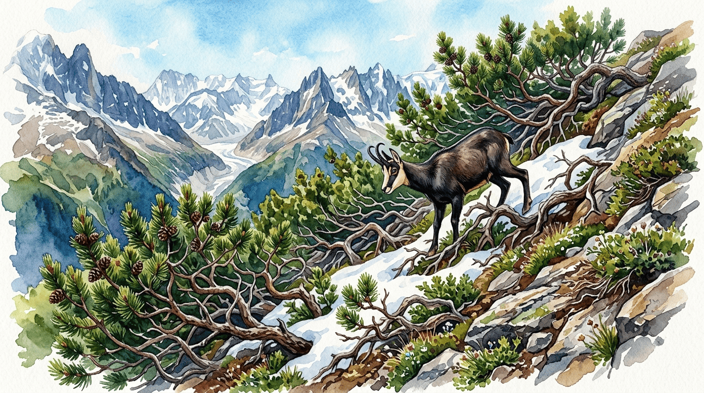 Illustrated historical scene for Mountain Pine