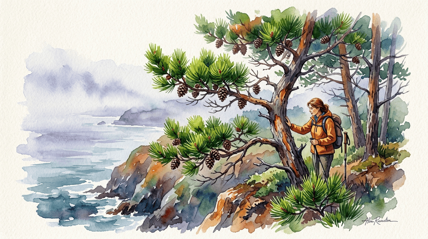 Scène historique illustrée pour Pin de Monterey