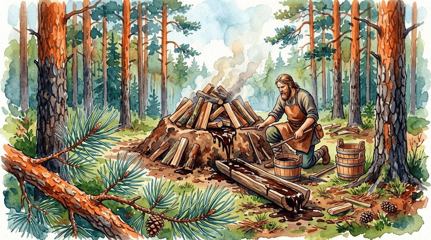 Scena storica illustrata per Pino silvestre