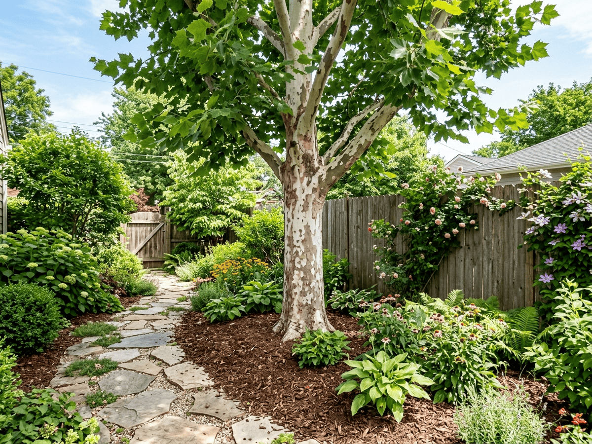 Amerikanische Platane im Garten
