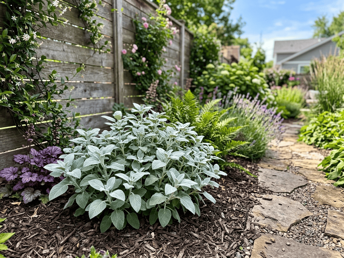 plectranthus plateado en un jardín