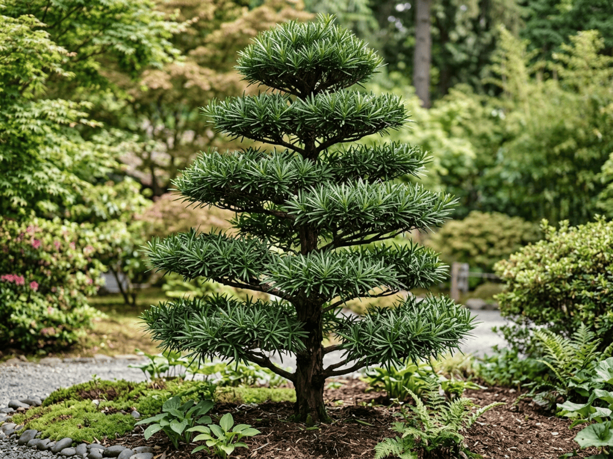 나한송(Podocarpus macrophyllus) 전체 모습