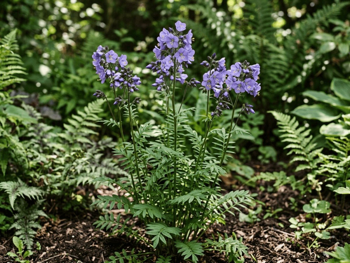 Blue Jacob's Ladder (Polemonium caeruleum), whole plant