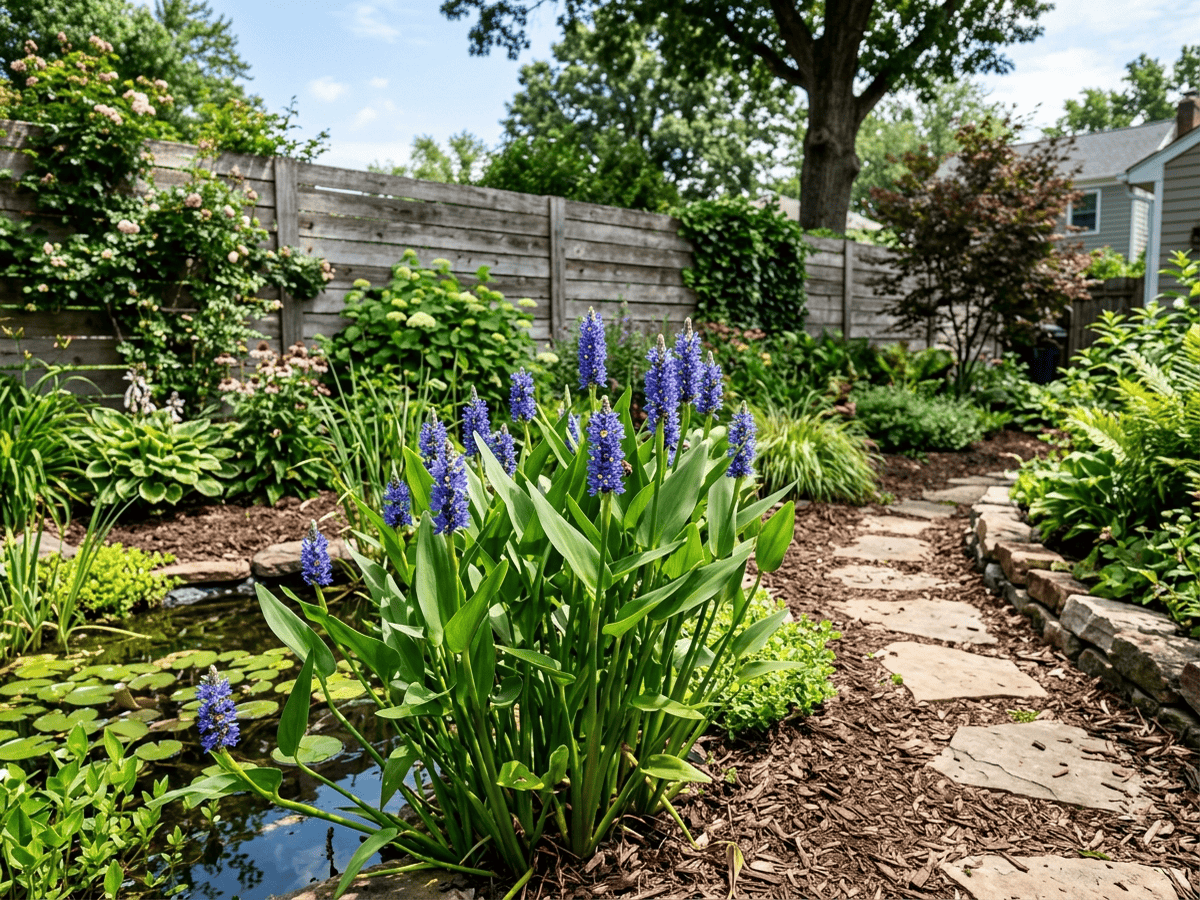 Pickerelweed in a garden setting