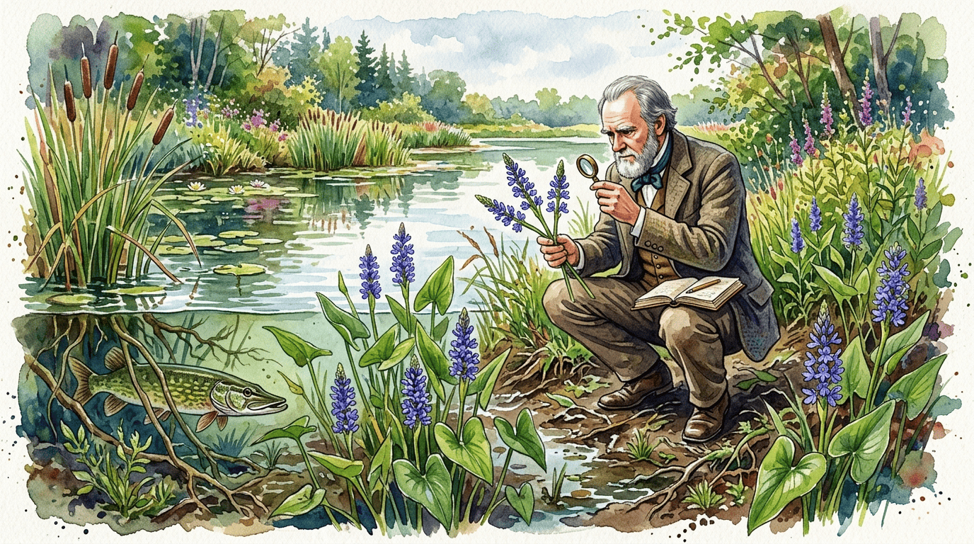 Illustrated historical scene for Pickerelweed