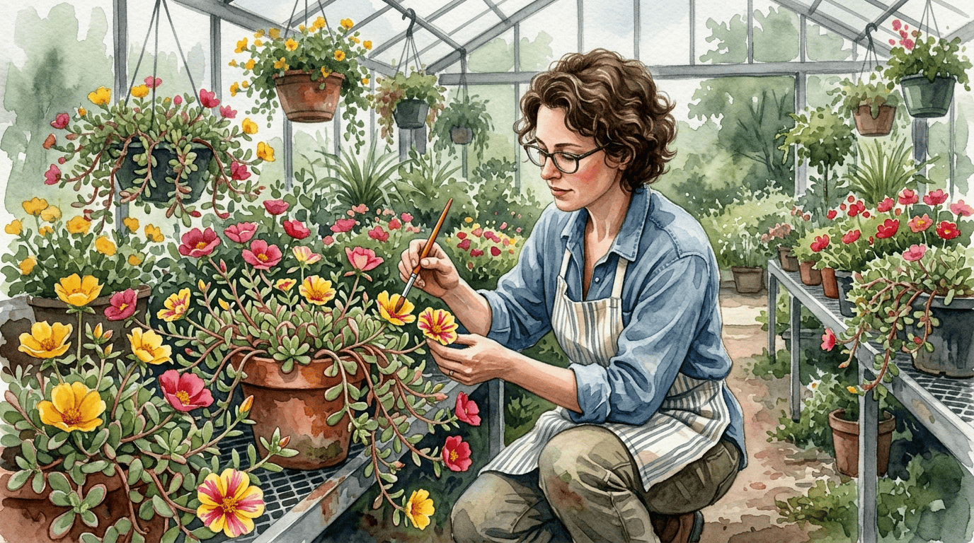 Illustrated historical scene for Wingpod Purslane