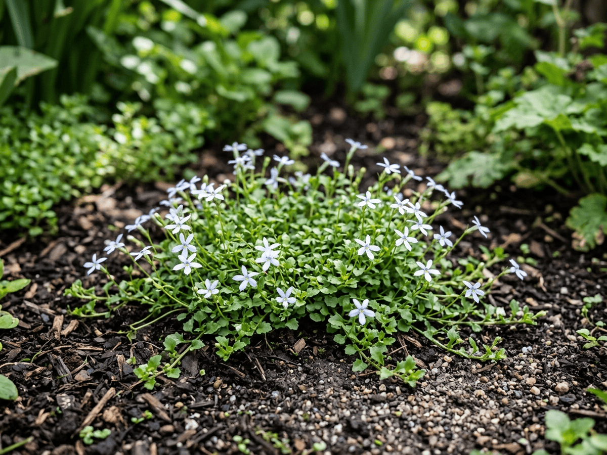 Pratia rampant (Pratia pedunculata), plante entière