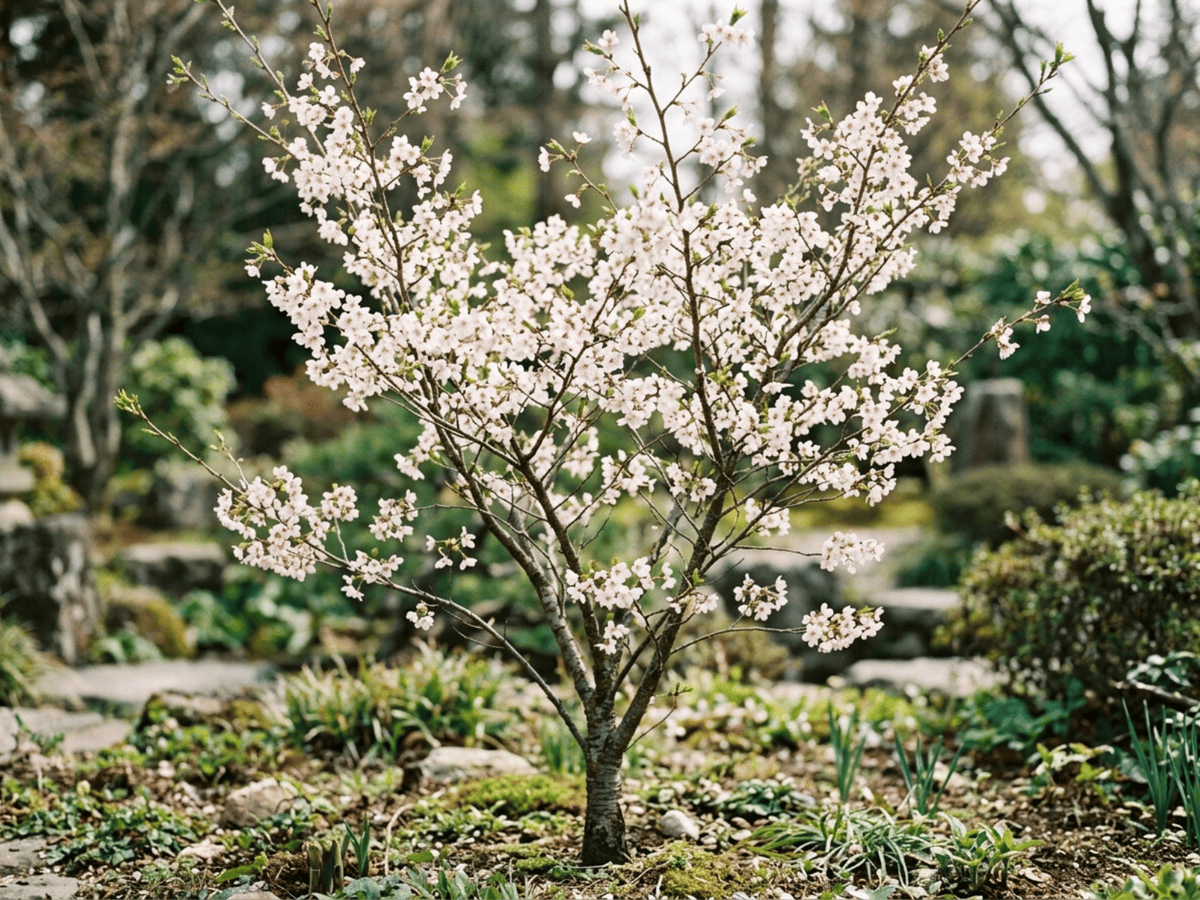 Märzkirsche (Prunus incisa), ganze Pflanze