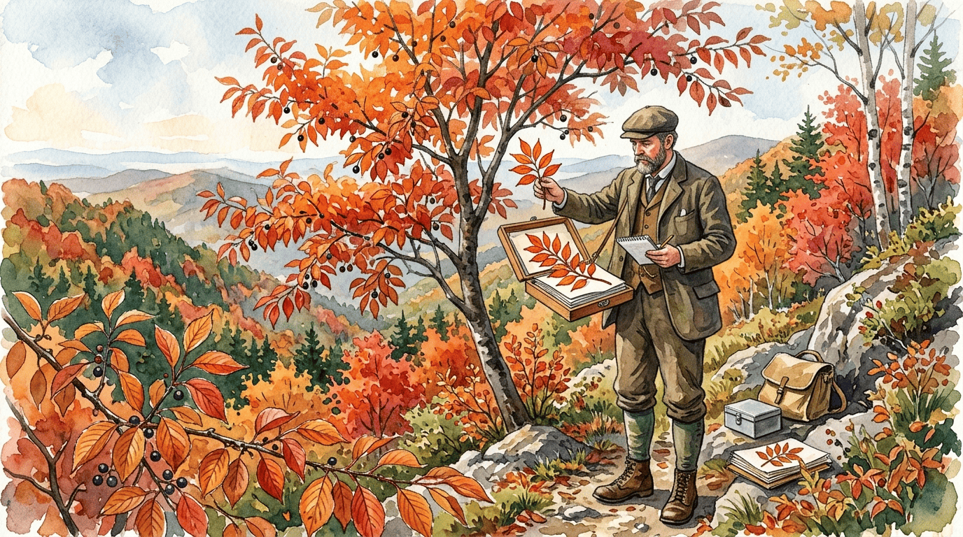 Illustrated historical scene for North Japanese Hill Cherry