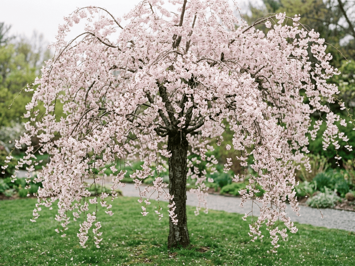 Ciliegio a fiori primaverili (Prunus subhirtella), pianta intera