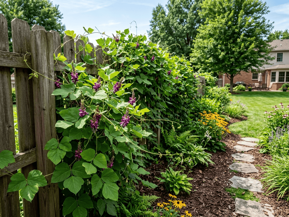 Kudzu in a garden setting