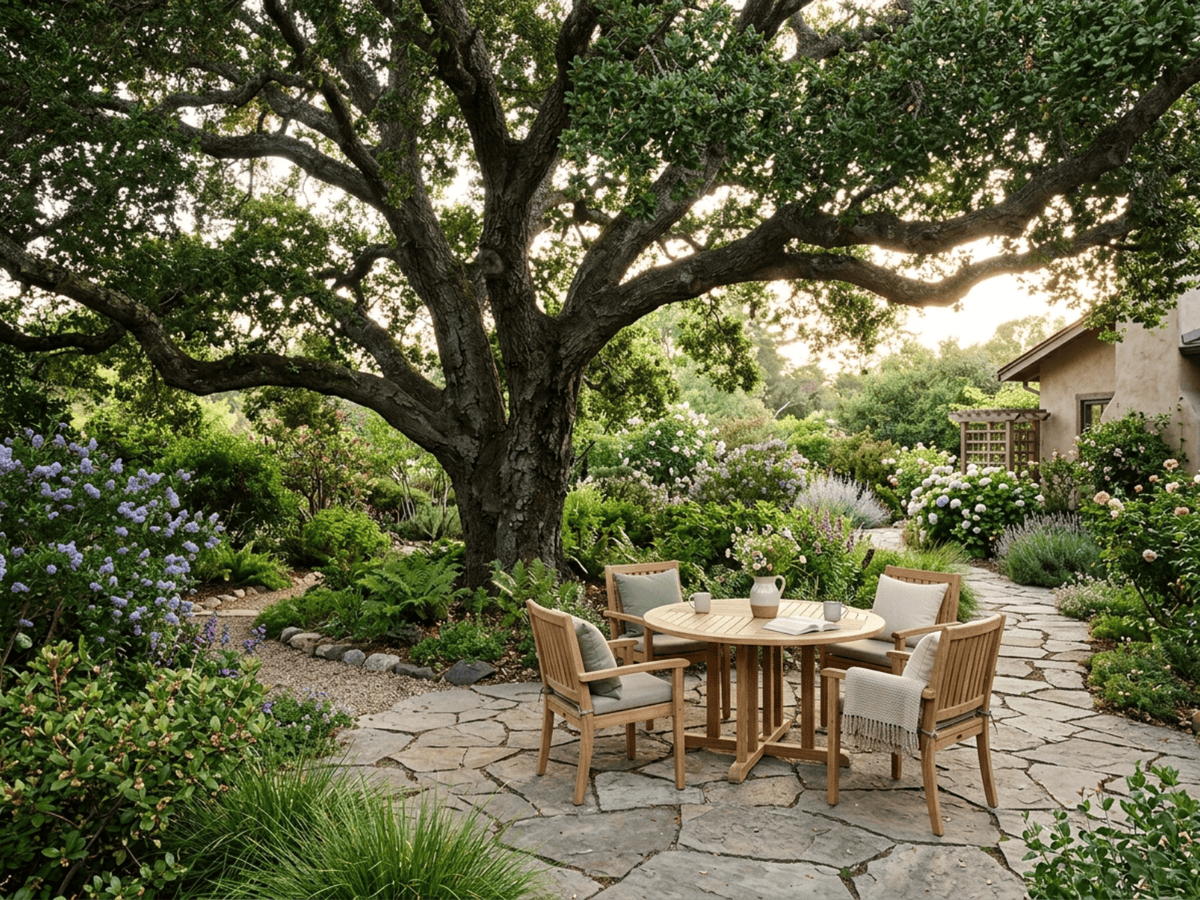 Chêne vert de Californie dans un jardin
