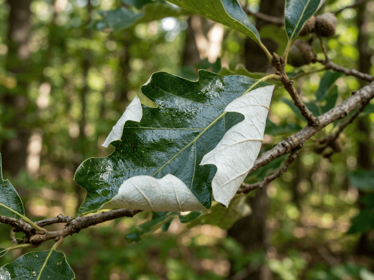 Swamp White Oak — close-up of leaves and flowers