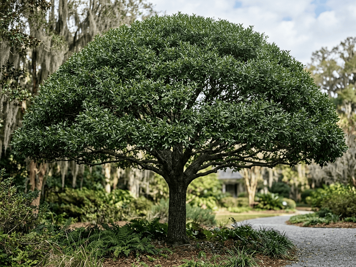 roble laurel de pantano (Quercus laurifolia), planta completa
