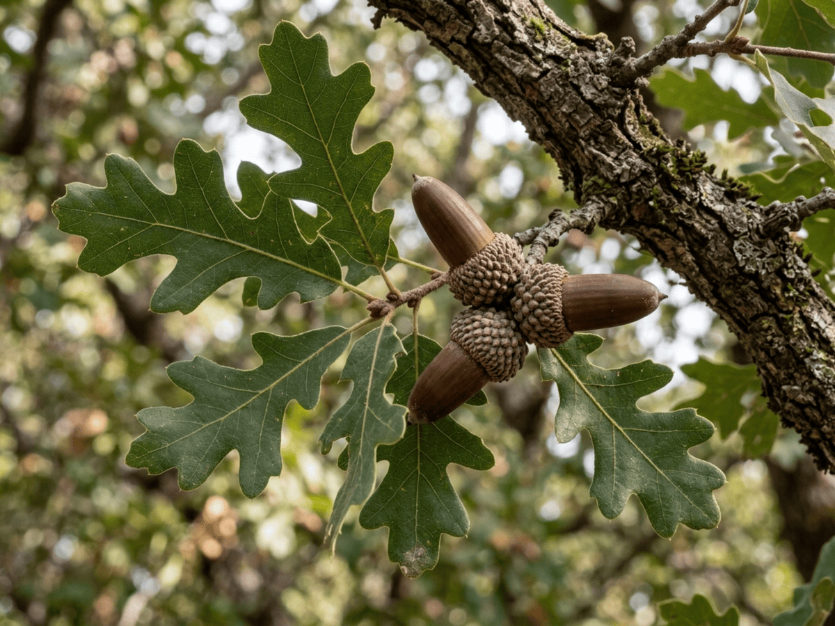 Valley Oak — close-up of leaves and flowers