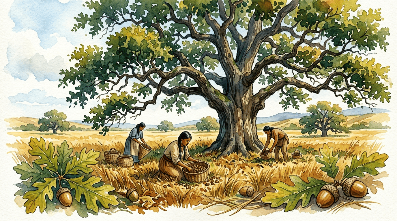 Illustrated historical scene for Valley Oak