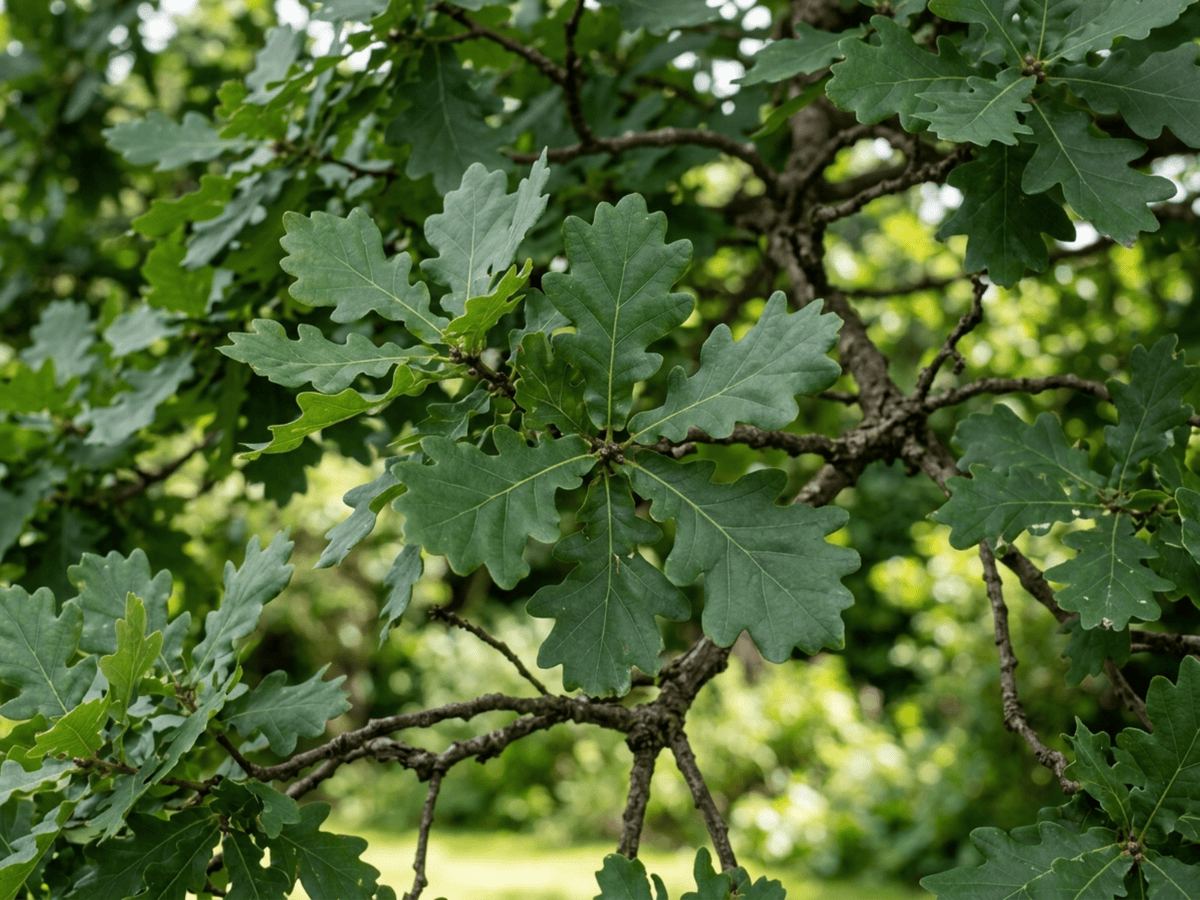 roble común (Quercus robur), planta completa