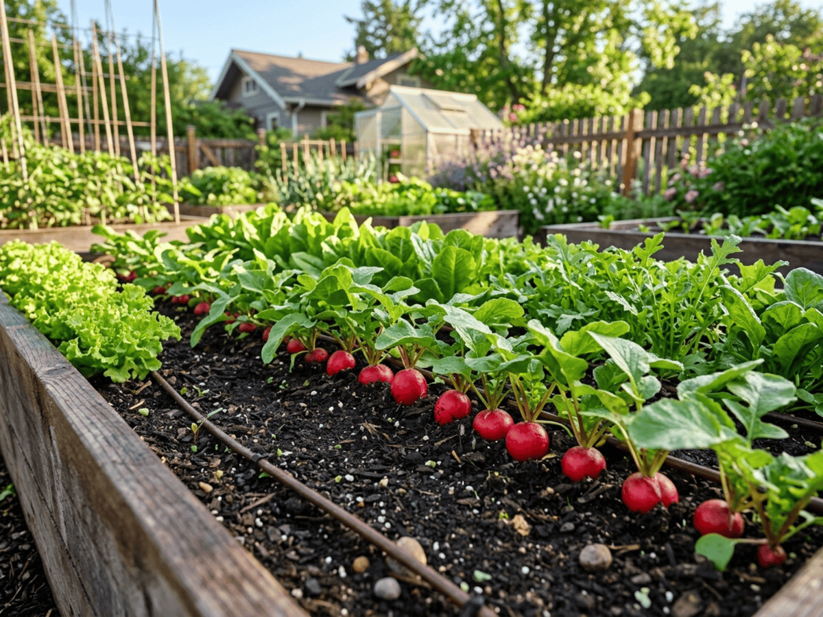 Garten-Rettich im Garten