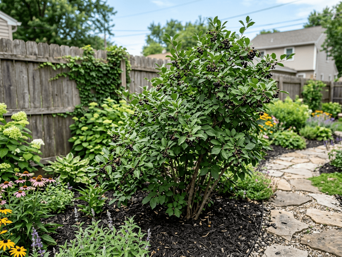 Common Buckthorn in a garden setting