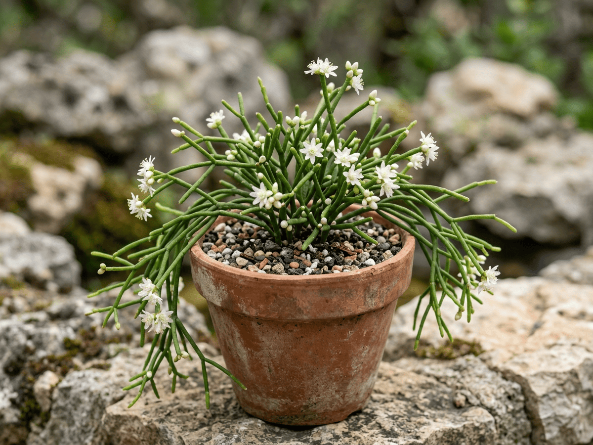 Mistletoe Cactus (Rhipsalis baccifera), whole plant