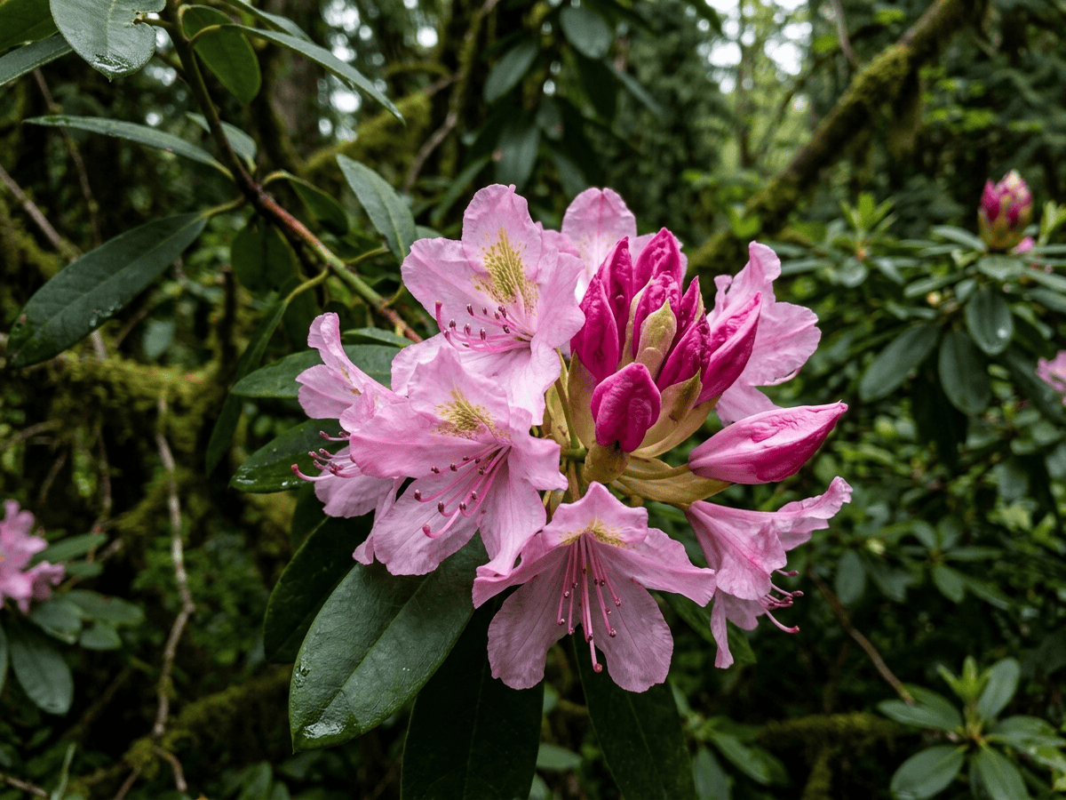 rododendro del Pacífico — aspecto estacional
