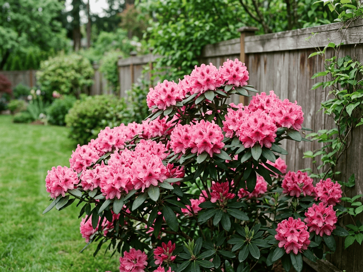 rododendro del Pacífico en un jardín