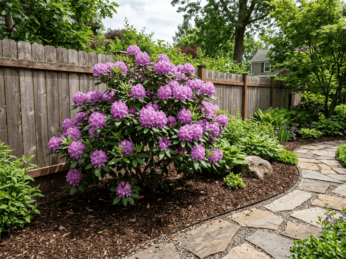 Pontic Rhododendron in a garden setting