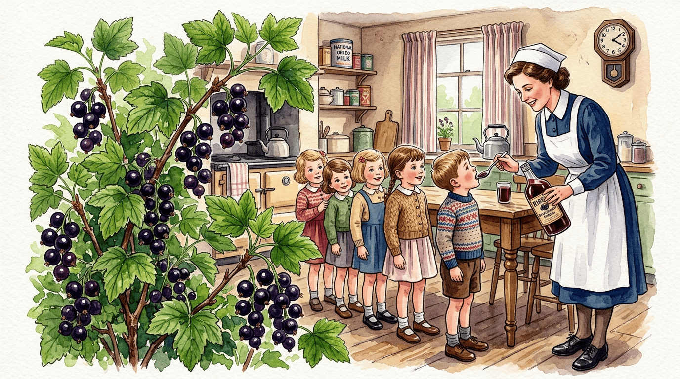 Illustrierte historische Szene zu Schwarze Johannisbeere