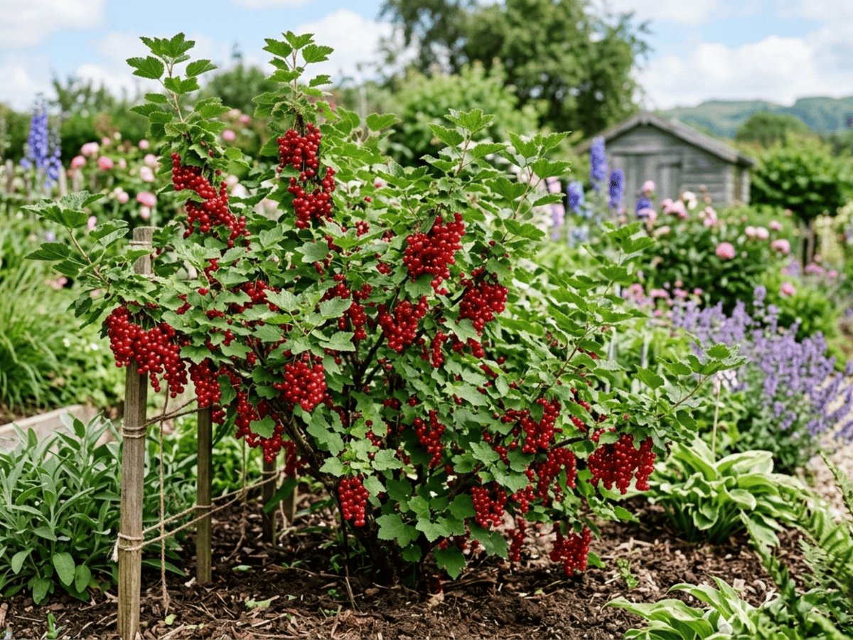 Rote Johannisbeere im Garten