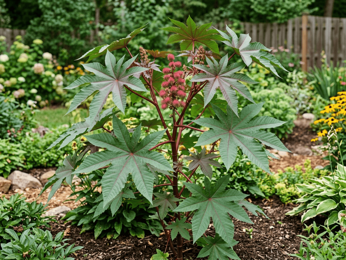 Wunderbaum (Ricinus communis), ganze Pflanze