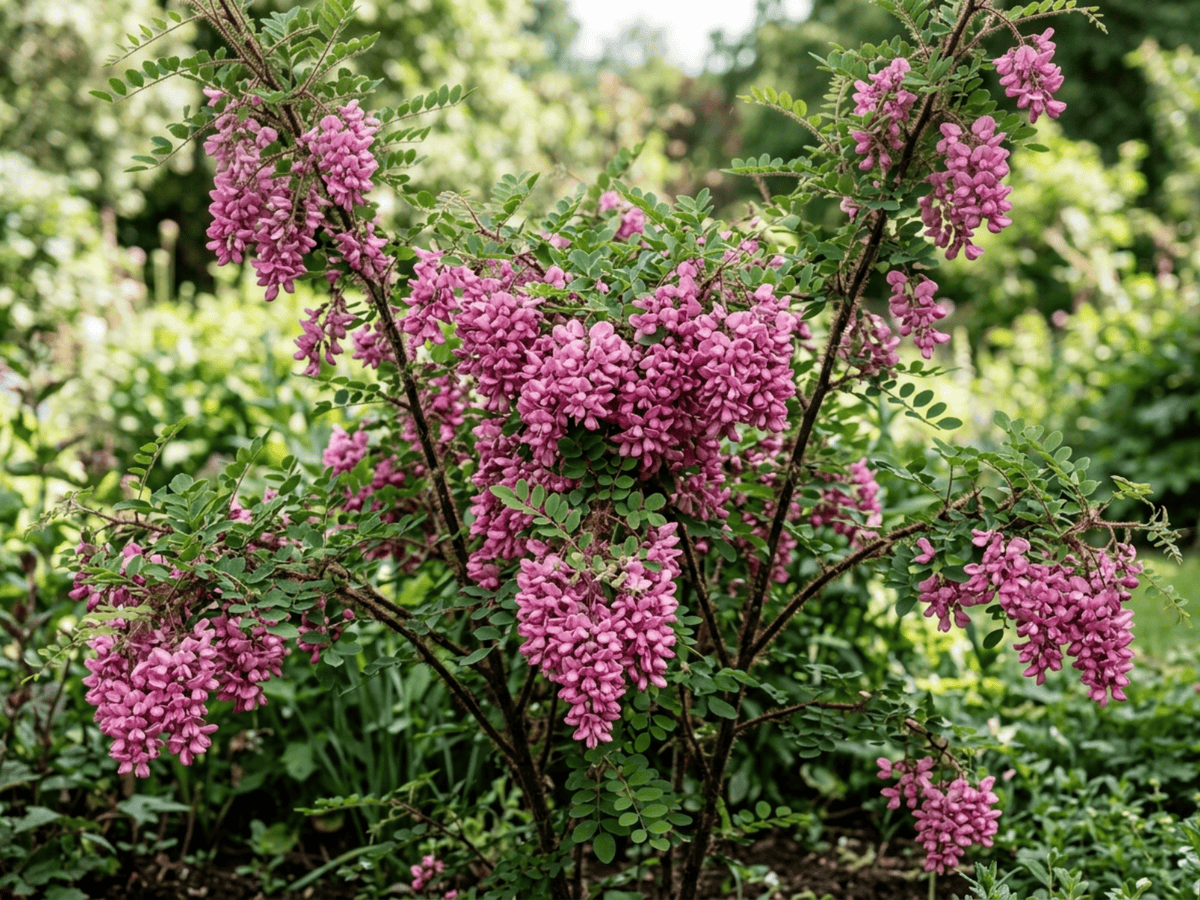 Borstige Robinie (Robinia hispida), ganze Pflanze