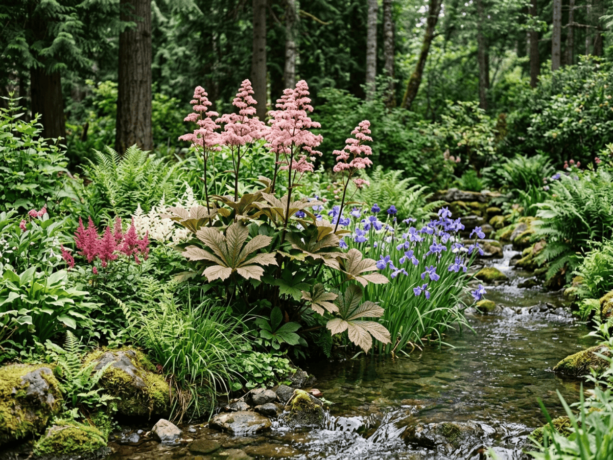 Featherleaf Rodgersia in a garden setting