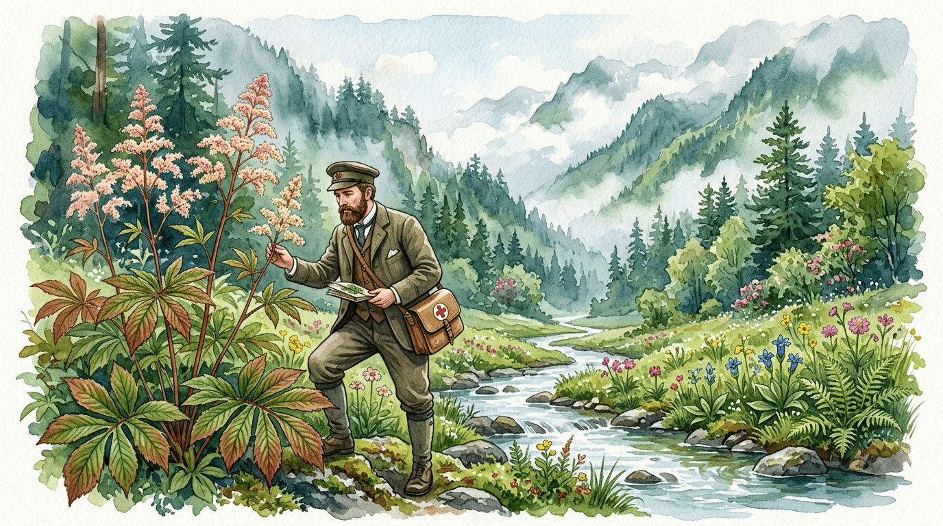 Illustrated historical scene for Featherleaf Rodgersia