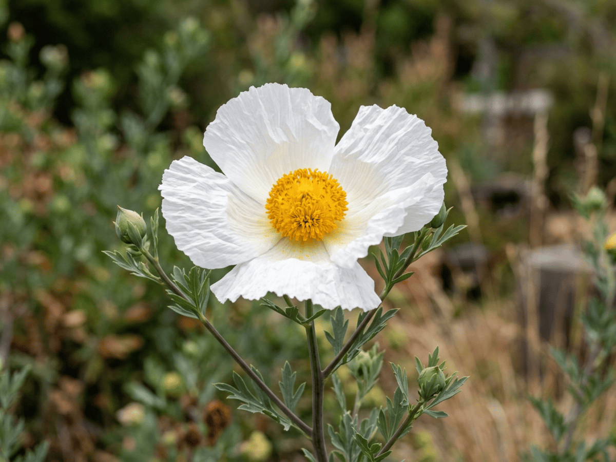Coulter's Matilija Poppy (Romneya coulteri), whole plant