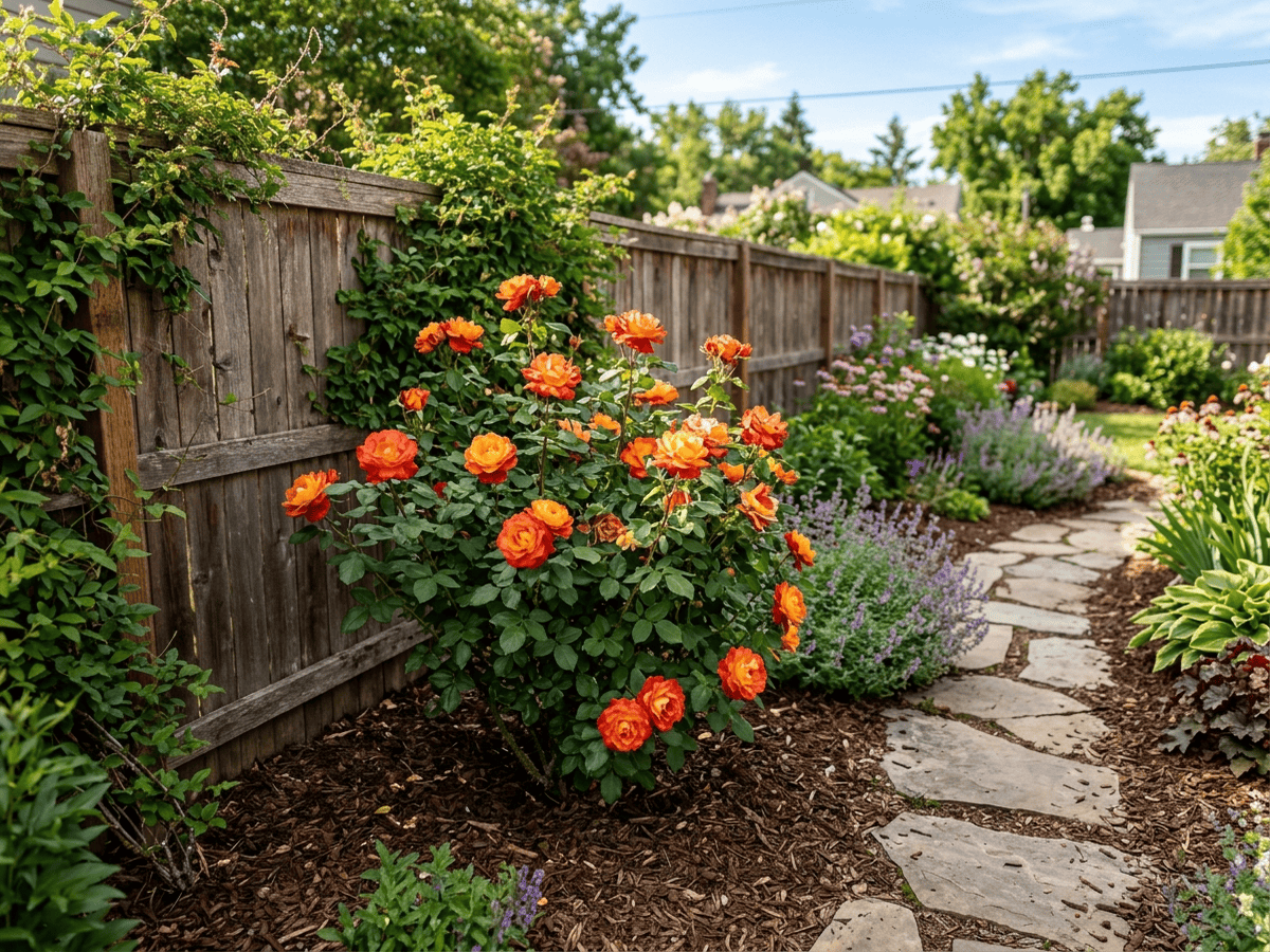 About Face in a garden setting