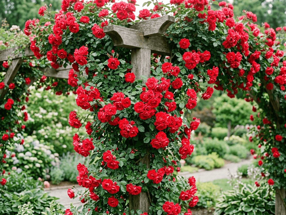 Blaze (Rosa 'Blaze'), planta completa