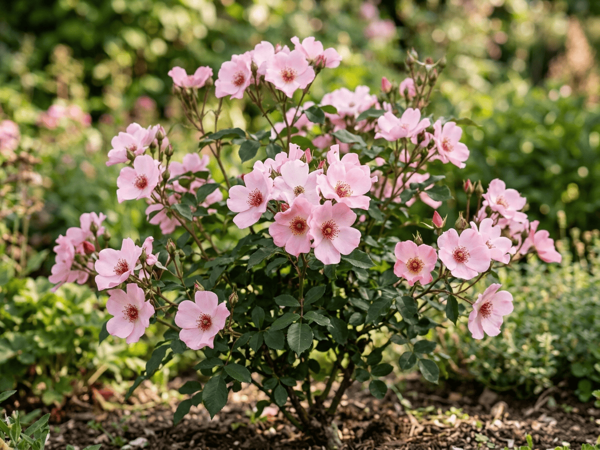 Dainty Bess (Rosa 'Dainty Bess'), whole plant