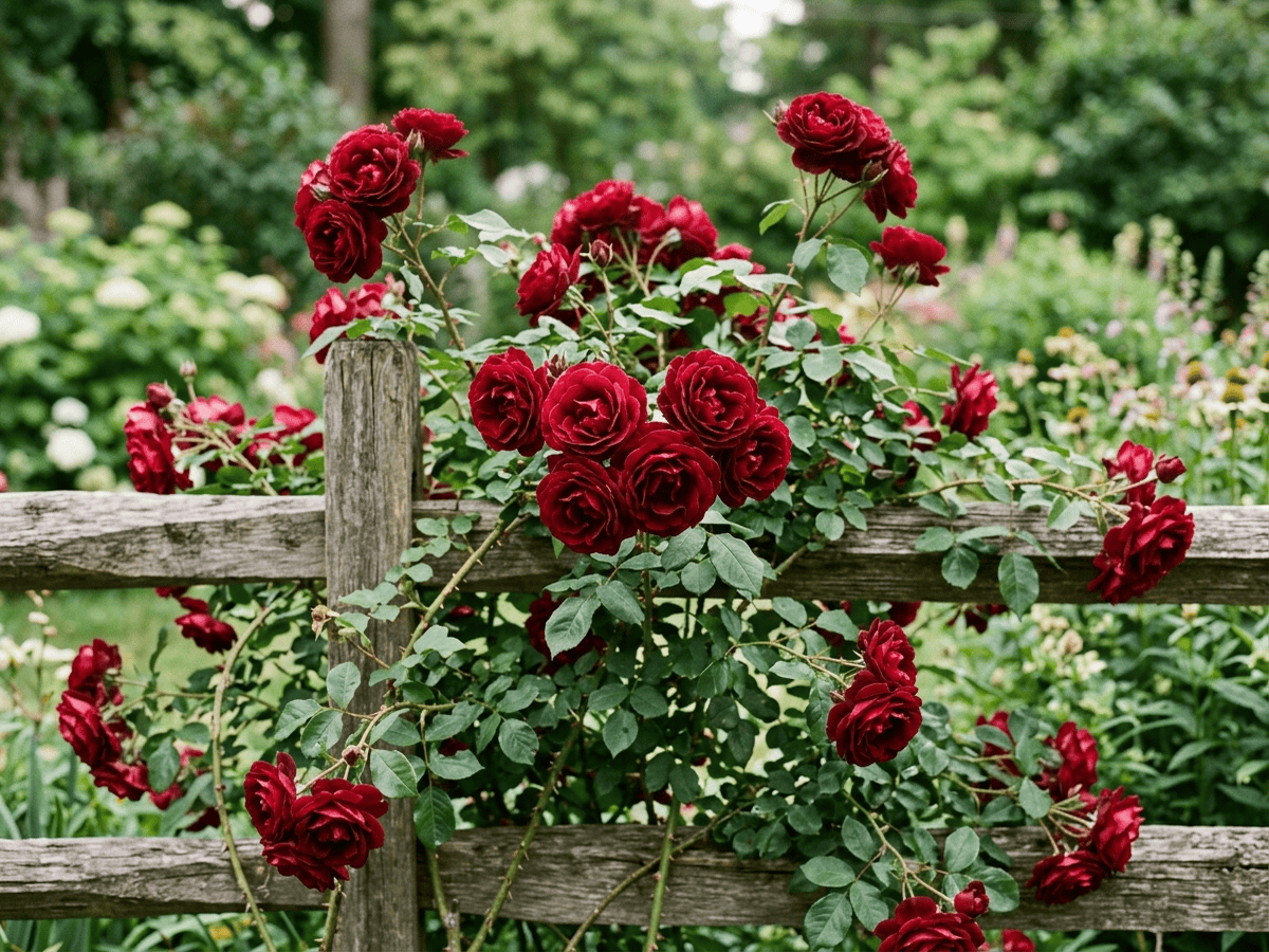 Don Juan (Rosa 'Don Juan'), plante entière
