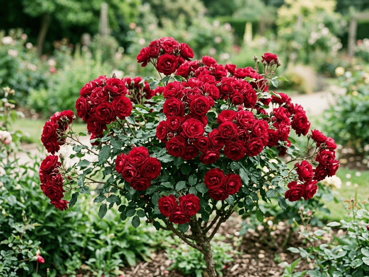 Europeana (Rosa 'Europeana'), ganze Pflanze