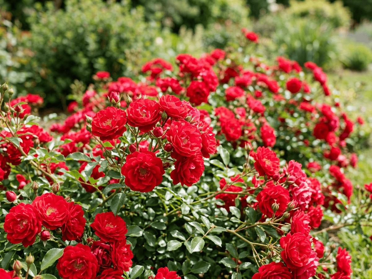 Flower Carpet Red — gros plan sur feuilles et fleurs